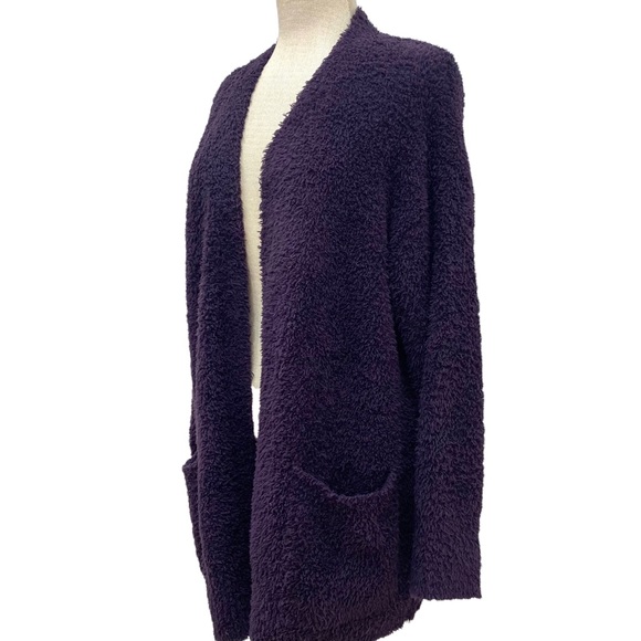 BAREFOOT DREAMS Cozy Chic Oversized Open Front Cardigan in Purple - Picture 5 of 10